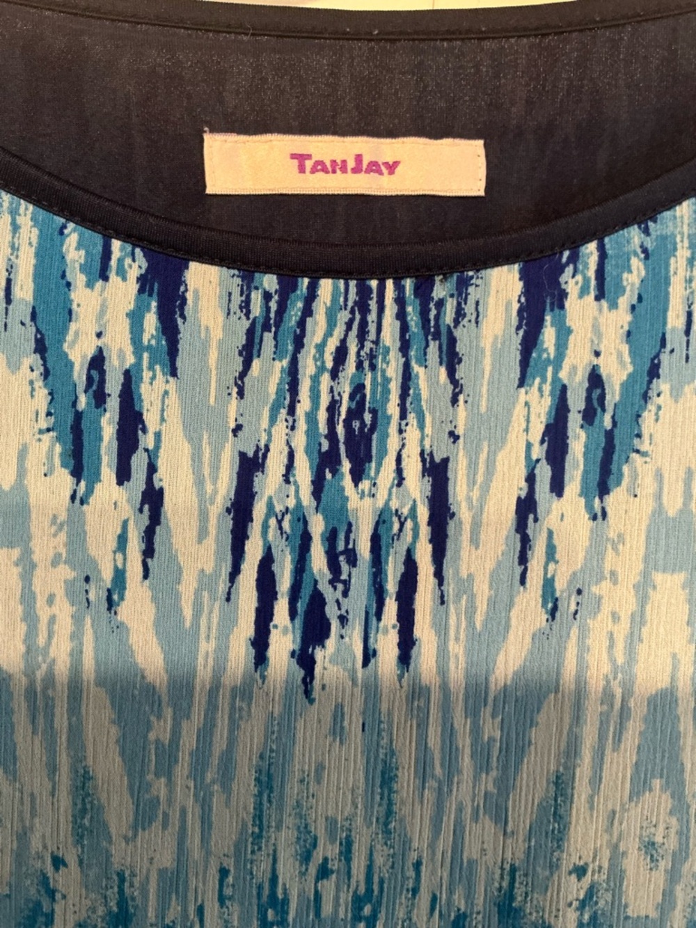 TanJay Blue Multi-Striped Abstract Top - Size M/L - Picture 5 of 7